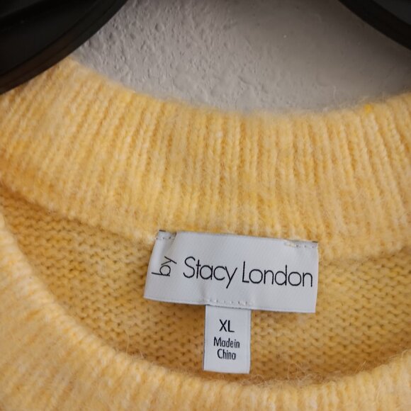 by Stacy London Patterned Crew Neck Cozy Sweater - Lemon Sz XL a670718 - Picture 5 of 6